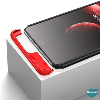 Microsonic Samsung Galaxy A73 5G Kılıf Double Dip 360 Protective AYS Siyah Kırmızı