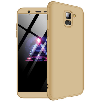 Microsonic Samsung Galaxy A8 2018 Kılıf Double Dip 360 Protective AYS Gold