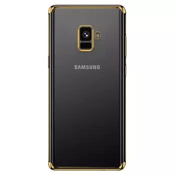 Microsonic Samsung Galaxy A8 2018 Kılıf Skyfall Transparent Clear Gold