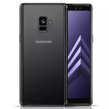Microsonic Samsung Galaxy A8 2018 Kılıf Skyfall Transparent Clear Siyah