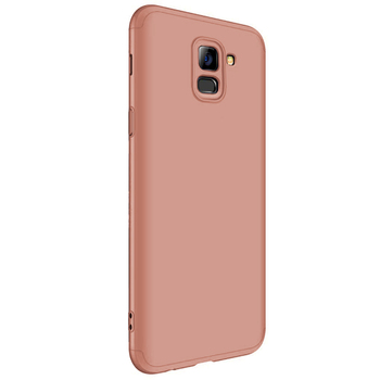 Microsonic Samsung Galaxy A8 Plus 2018 Kılıf Double Dip 360 Protective AYS Rose Gold