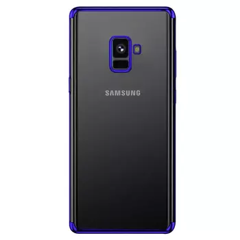 Microsonic Samsung Galaxy A8 Plus 2018 Kılıf Skyfall Transparent Clear Mavi