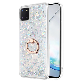 Microsonic Samsung Galaxy A81 Kılıf Glitter Liquid Holder Gümüş Microsonic Samsung Galaxy A81 Kılıf Glitter Liquid Holder Gümüş