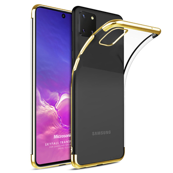 Microsonic Samsung Galaxy A81 Kılıf Skyfall Transparent Clear Gold