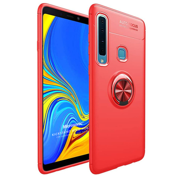 Microsonic Samsung Galaxy A9 2018 Kılıf Kickstand Ring Holder Kırmızı Microsonic Samsung Galaxy A9 2018 Kılıf Kickstand Ring Holder Kırmızı