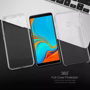 Microsonic Samsung Galaxy A9 2018 Kılıf 6 tarafı tam full koruma 360 Clear Soft Şeffaf