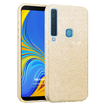 Microsonic Samsung Galaxy A9 2018 Kılıf Sparkle Shiny Gold