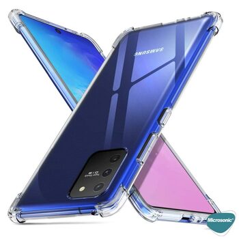 Microsonic Samsung Galaxy A91 Kılıf Anti Shock Silikon Şeffaf