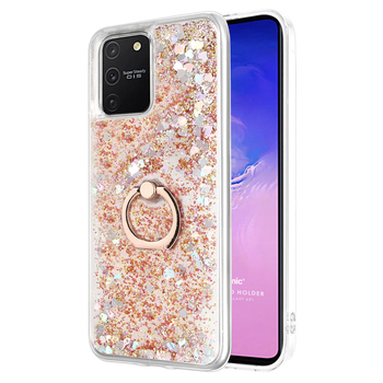 Microsonic Samsung Galaxy A91 Kılıf Glitter Liquid Holder Gold Microsonic Samsung Galaxy A91 Kılıf Glitter Liquid Holder Gold