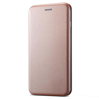 Microsonic Samsung Galaxy C7 Klııf Slim Leather Design Flip Cover Rose Gold