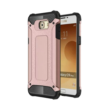 Microsonic Samsung Galaxy C9 Pro Kılıf Rugged Armor Rose Gold