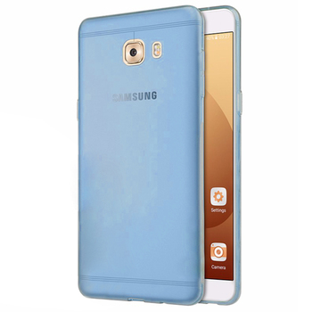 Microsonic Samsung Galaxy C9 Pro Kılıf Transparent Soft Mavi