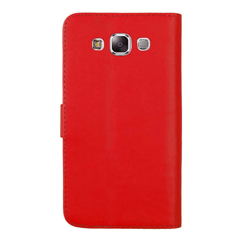 Microsonic Samsung Galaxy E7 Cüzdanlı Deri Kılıf Kırmızı