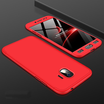 Microsonic Samsung Galaxy J4 Kılıf Double Dip 360 Protective AYS Kırmızı