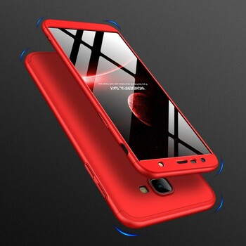 Microsonic Samsung Galaxy J4 Plus Kılıf Double Dip 360 Protective AYS Kırmızı