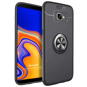 Microsonic Samsung Galaxy J4 Plus Kılıf Kickstand Ring Holder Siyah Microsonic Samsung Galaxy J4 Plus Kılıf Kickstand Ring Holder Siyah