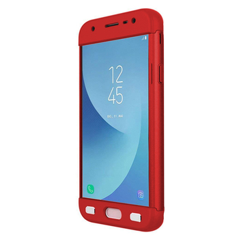 Microsonic Samsung Galaxy J5 Pro Kılıf Double Dip 360 Protective AYS Kırmızı