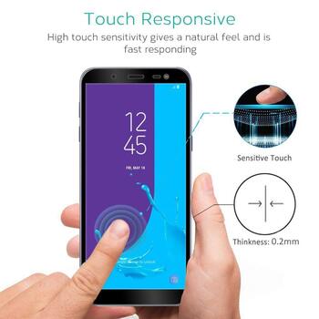 Microsonic Samsung Galaxy J6 Kavisli Temperli Cam Ekran Koruyucu Film Beyaz