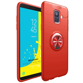 Microsonic Samsung Galaxy J6 Kılıf Kickstand Ring Holder Kırmızı Microsonic Samsung Galaxy J6 Kılıf Kickstand Ring Holder Kırmızı