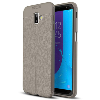 Microsonic Samsung Galaxy J6 Plus Kılıf Deri Dokulu Silikon Gri Microsonic Samsung Galaxy J6 Plus Kılıf Deri Dokulu Silikon Gri