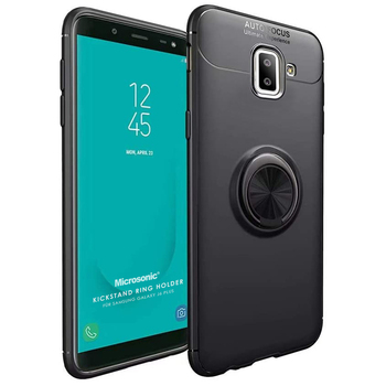 Microsonic Samsung Galaxy J6 Plus Kılıf Kickstand Ring Holder Siyah Microsonic Samsung Galaxy J6 Plus Kılıf Kickstand Ring Holder Siyah