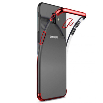 Microsonic Samsung Galaxy J6 Plus Kılıf Skyfall Transparent Clear Kırmızı