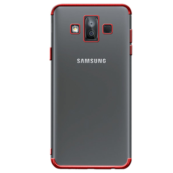 Microsonic Samsung Galaxy J7 Duo Kılıf Skyfall Transparent Clear Kırmızı