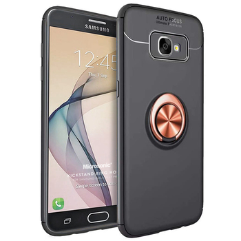 Microsonic Samsung Galaxy J7 Prime Kılıf Kickstand Ring Holder Siyah Rose Microsonic Samsung Galaxy J7 Prime Kılıf Kickstand Ring Holder Siyah Rose