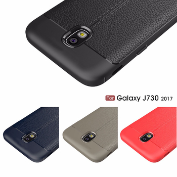 Microsonic Samsung Galaxy J7 Pro Kılıf Deri Dokulu Silikon Lacivert