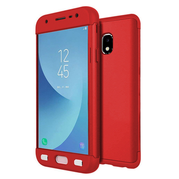 Microsonic Samsung Galaxy J7 Pro Kılıf Double Dip 360 Protective AYS Kırmızı