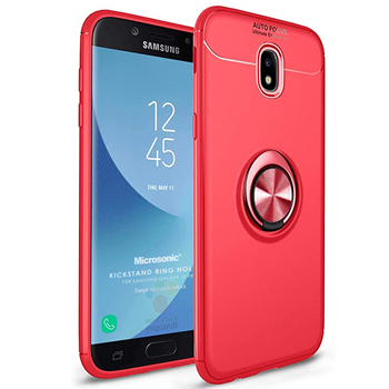 Microsonic Samsung Galaxy J7 Pro Kılıf Kickstand Ring Holder Kırmızı Microsonic Samsung Galaxy J7 Pro Kılıf Kickstand Ring Holder Kırmızı