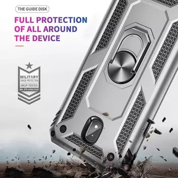Microsonic Samsung Galaxy J7 Pro Kılıf Military Ring Holder Lacivert
