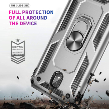 Microsonic Samsung Galaxy J7 Pro Kılıf Military Ring Holder Siyah