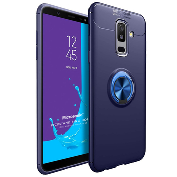 Microsonic Samsung Galaxy J8 Kılıf Kickstand Ring Holder Lacivert Microsonic Samsung Galaxy J8 Kılıf Kickstand Ring Holder Lacivert