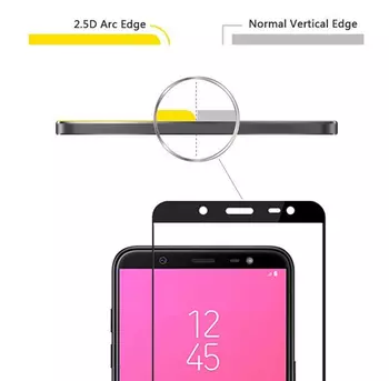 Microsonic Samsung Galaxy J8 Tam Kaplayan Temperli Cam Ekran koruyucu Kırılmaz Film Siyah