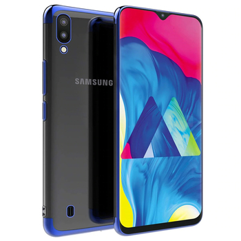 Microsonic Samsung Galaxy M10 Kılıf Skyfall Transparent Clear Mavi