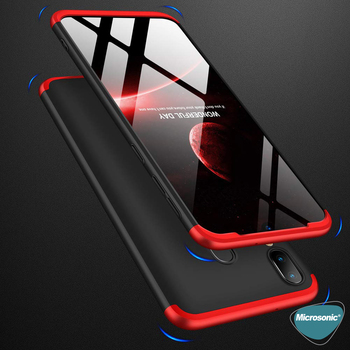 Microsonic Samsung Galaxy M10S Kılıf Double Dip 360 Protective AYS Kırmızı