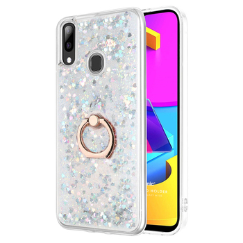 Microsonic Samsung Galaxy M10s Kılıf Glitter Liquid Holder Gümüş Microsonic Samsung Galaxy M10s Kılıf Glitter Liquid Holder Gümüş