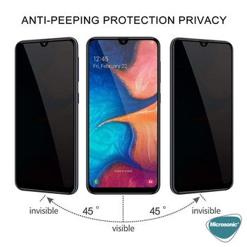 Microsonic Samsung Galaxy M10s Invisible Privacy Kavisli Ekran Koruyucu Siyah
