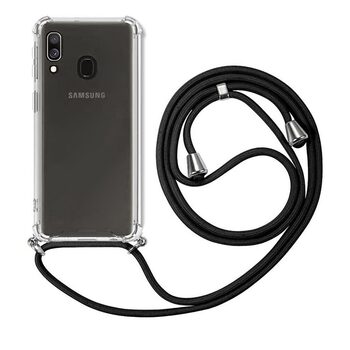 Microsonic Samsung Galaxy M10s Kılıf Neck Lanyard Siyah