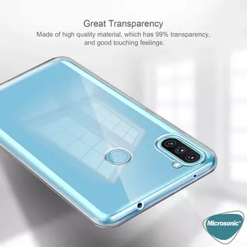 Microsonic Samsung Galaxy M11 Kılıf Transparent Soft Beyaz