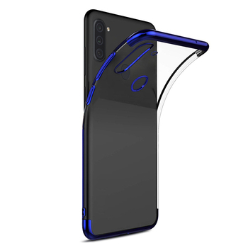 Microsonic Samsung Galaxy M11 Kılıf Skyfall Transparent Clear Mavi