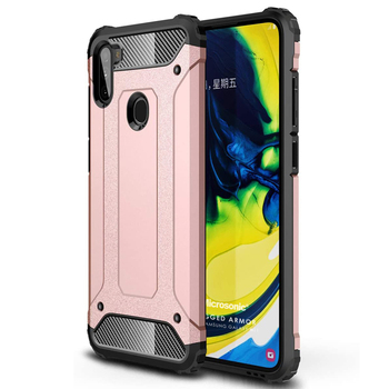 Microsonic Samsung Galaxy M11 Kılıf Rugged Armor Rose Gold