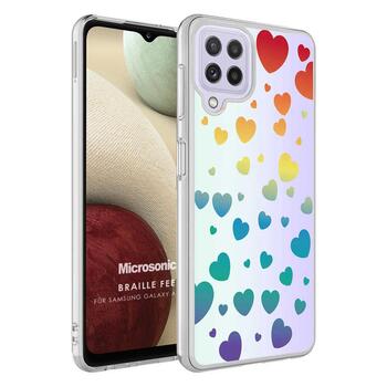 Microsonic Samsung Galaxy M12 Braille Feel Desenli Kılıf Heart Microsonic Samsung Galaxy M12 Braille Feel Desenli Kılıf Heart