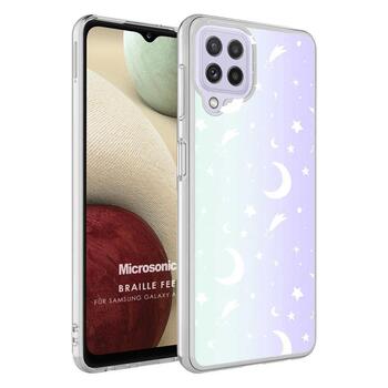 Microsonic Samsung Galaxy M12 Braille Feel Desenli Kılıf Moon Microsonic Samsung Galaxy M12 Braille Feel Desenli Kılıf Moon