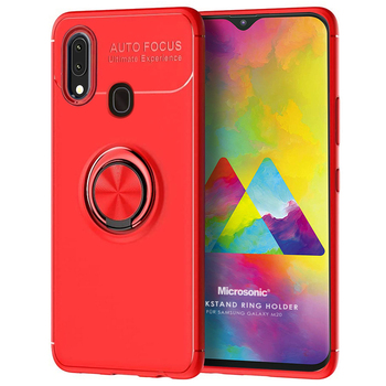 Microsonic Samsung Galaxy M20 Kılıf Kickstand Ring Holder Kırmızı Microsonic Samsung Galaxy M20 Kılıf Kickstand Ring Holder Kırmızı