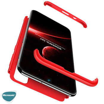 Microsonic Samsung Galaxy M21 Kılıf Double Dip 360 Protective AYS Kırmızı