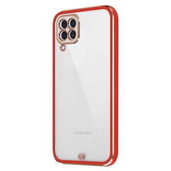 Microsonic Samsung Galaxy M22 Kılıf Laser Plated Soft Kırmızı