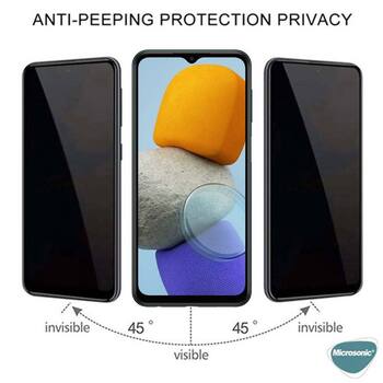 Microsonic Samsung Galaxy M23 Invisible Privacy Kavisli Ekran Koruyucu Siyah