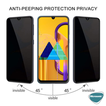 Microsonic Samsung Galaxy M30S Invisible Privacy Kavisli Ekran Koruyucu Siyah